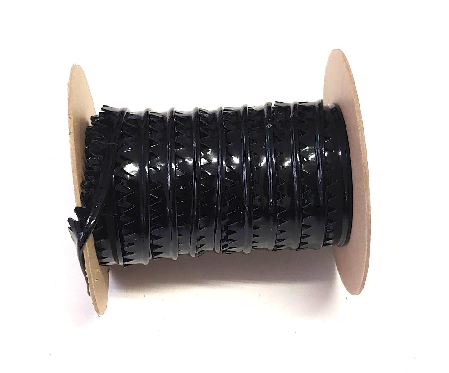 3/8" Pinked Piping in Black Patent Genuine Leather 1156XDD (3 YDS) - sewing; crafting; dressmaking; millinery; decorating; hobbies