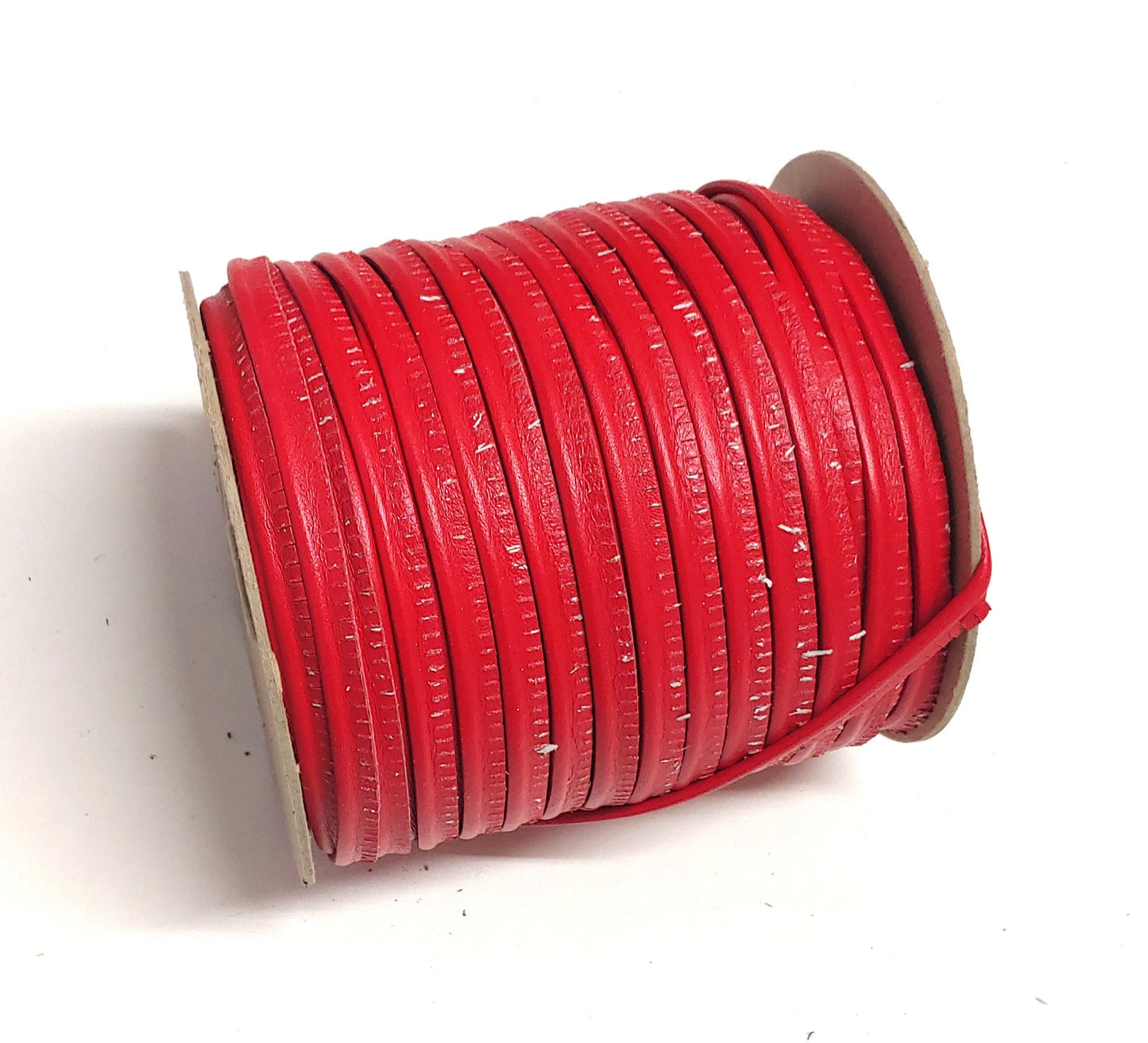Bright Red Slashed Leather Cord Piping 5/16" (3 yds) 2095XDB