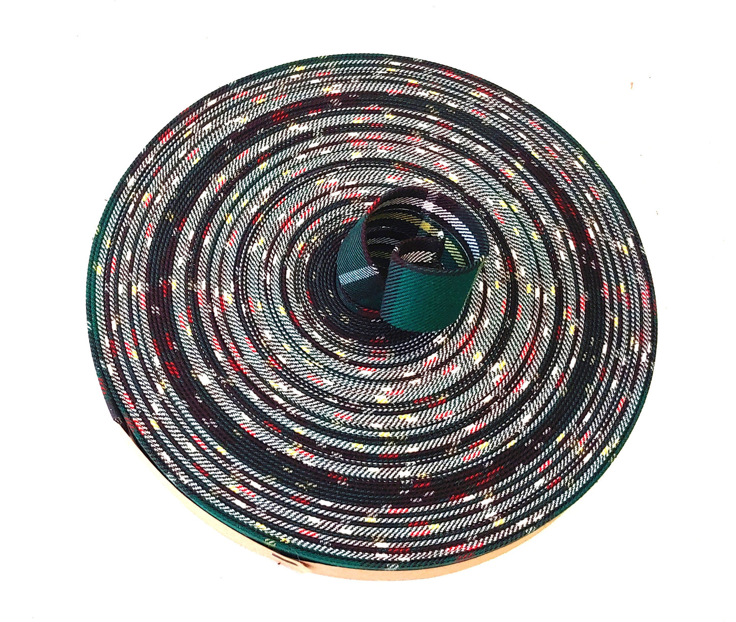 3/4" Green Tartan Fabric Double-Folded Stripping (5 yds) 0750BTTAR strips; jewelry cord; trimming; VEGAN strips; decorative trim; sewing