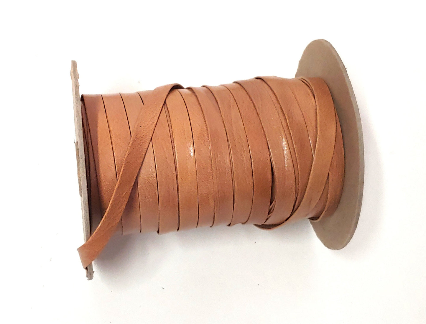 1/2" Double-folded & Reinforced Genuine Goat Leather Strip in Tan (3 yds) 0500RKA