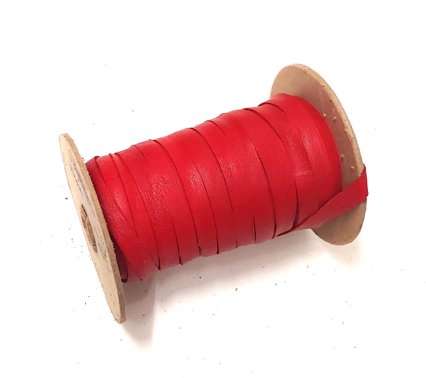 Genuine Lamb Leather 3/8" Flat Lace Binding in Red (5 yds) 0375NLA trim tape; edge binding; leather tape;