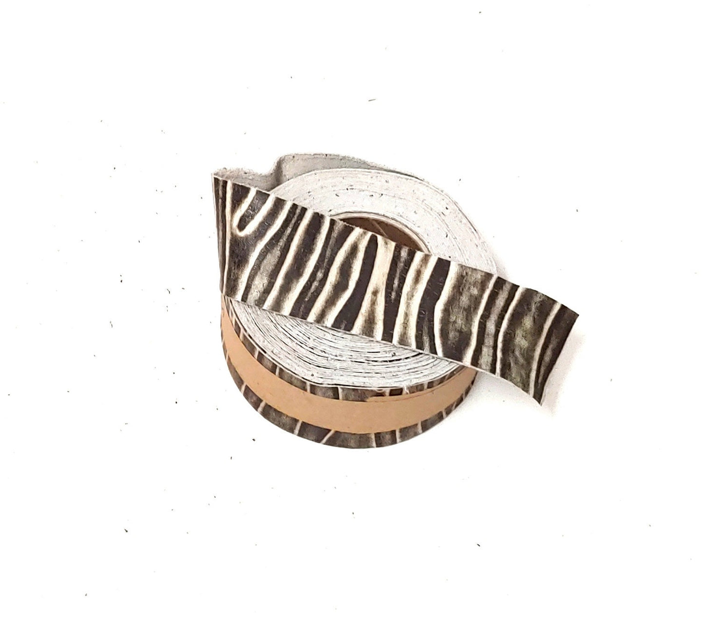 1-1/4" Flat, Cowhide Leather Binding, in Off White Zebra Print (6 YDS) 1250NDA trim tape; edge binding; leather tape