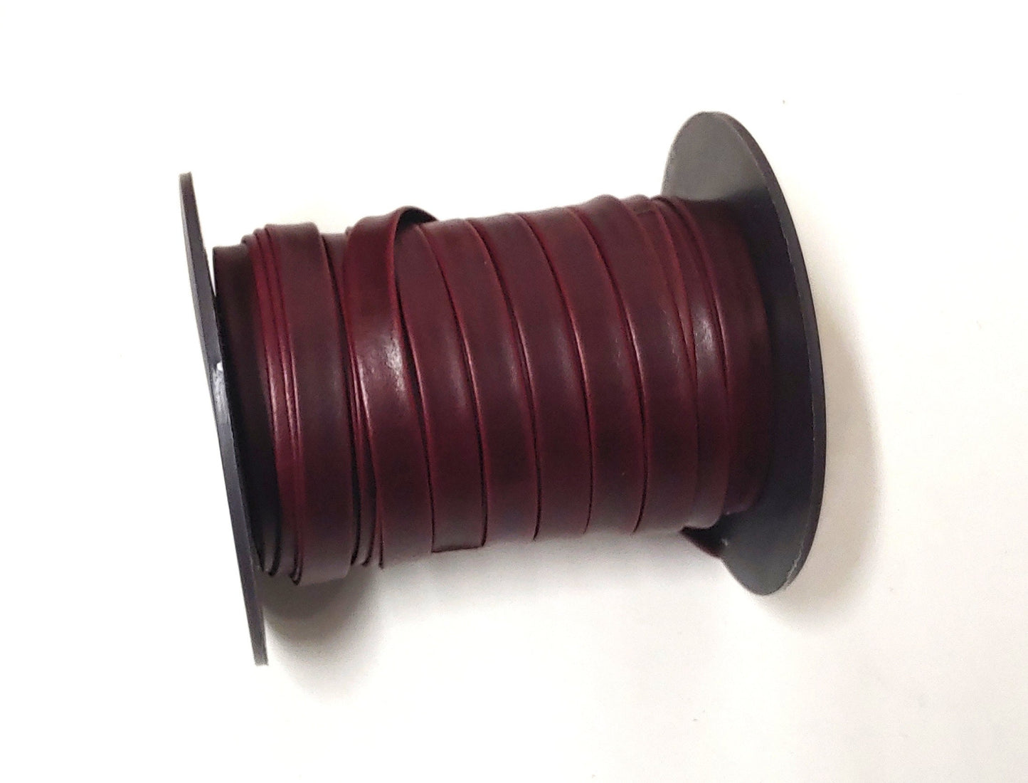 1/2" Double-Folded Leather, Cowhide Strap in Oxblood Red (5 YDS) 0500BDE Thickness of 0.045"