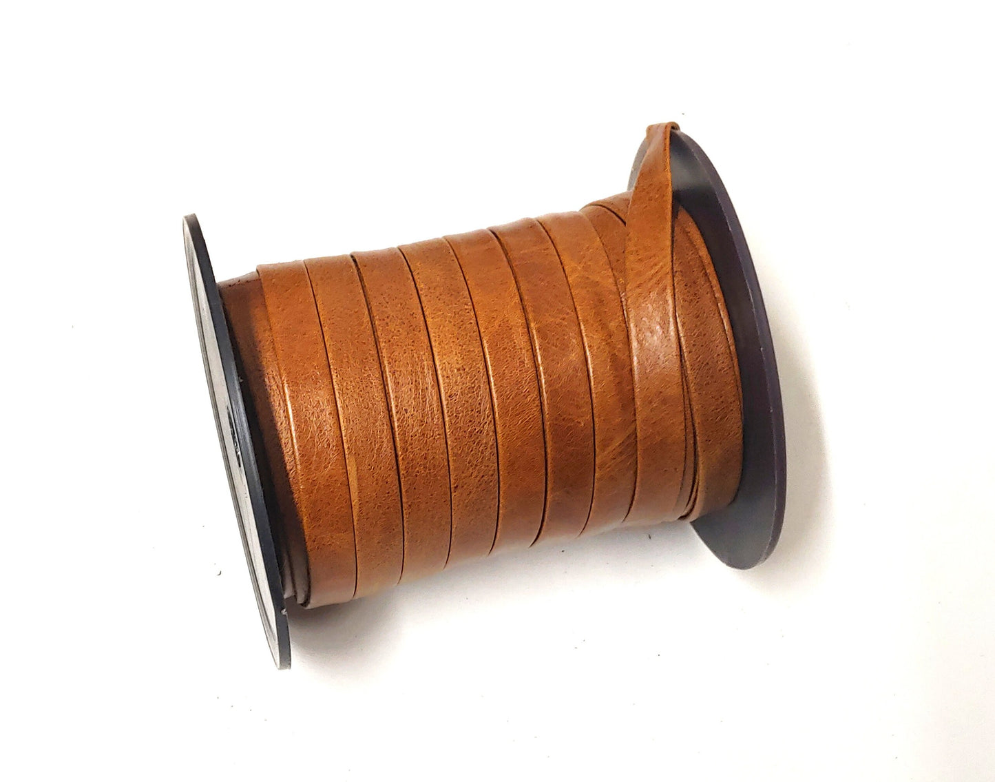 1/2" Double-Folded Leather, Cowhide Strap in Cognac UPL (5 YDS) 0500BDE Thickness of 0.045"