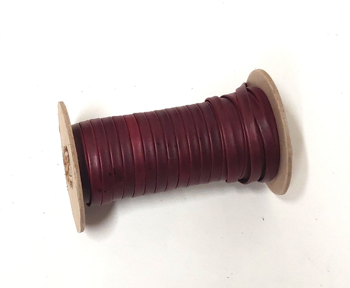 1/4" Double-Folded Leather, Cowhide Lacing in Oxblood Red (5 YDS) 0250BDE