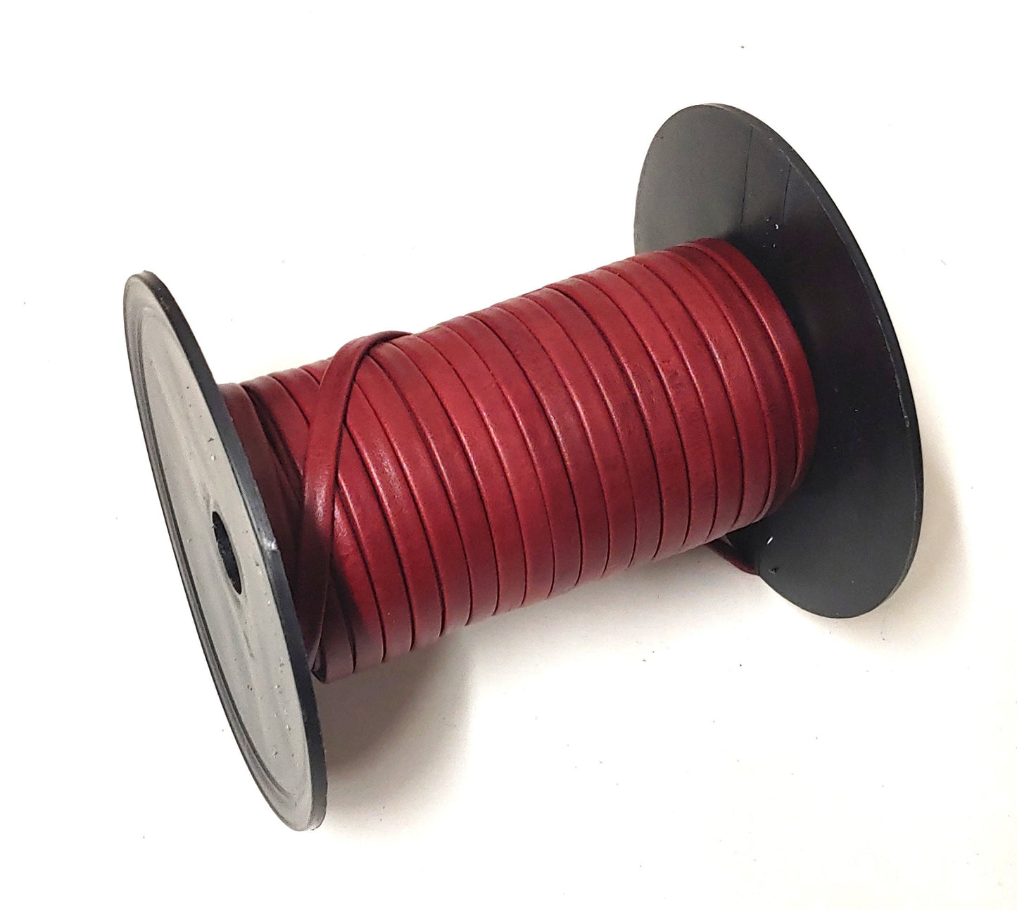 1/4" Double-Folded Leather, Cowhide Lacing in Cherry UPL (5 YDS) 0250BDE
