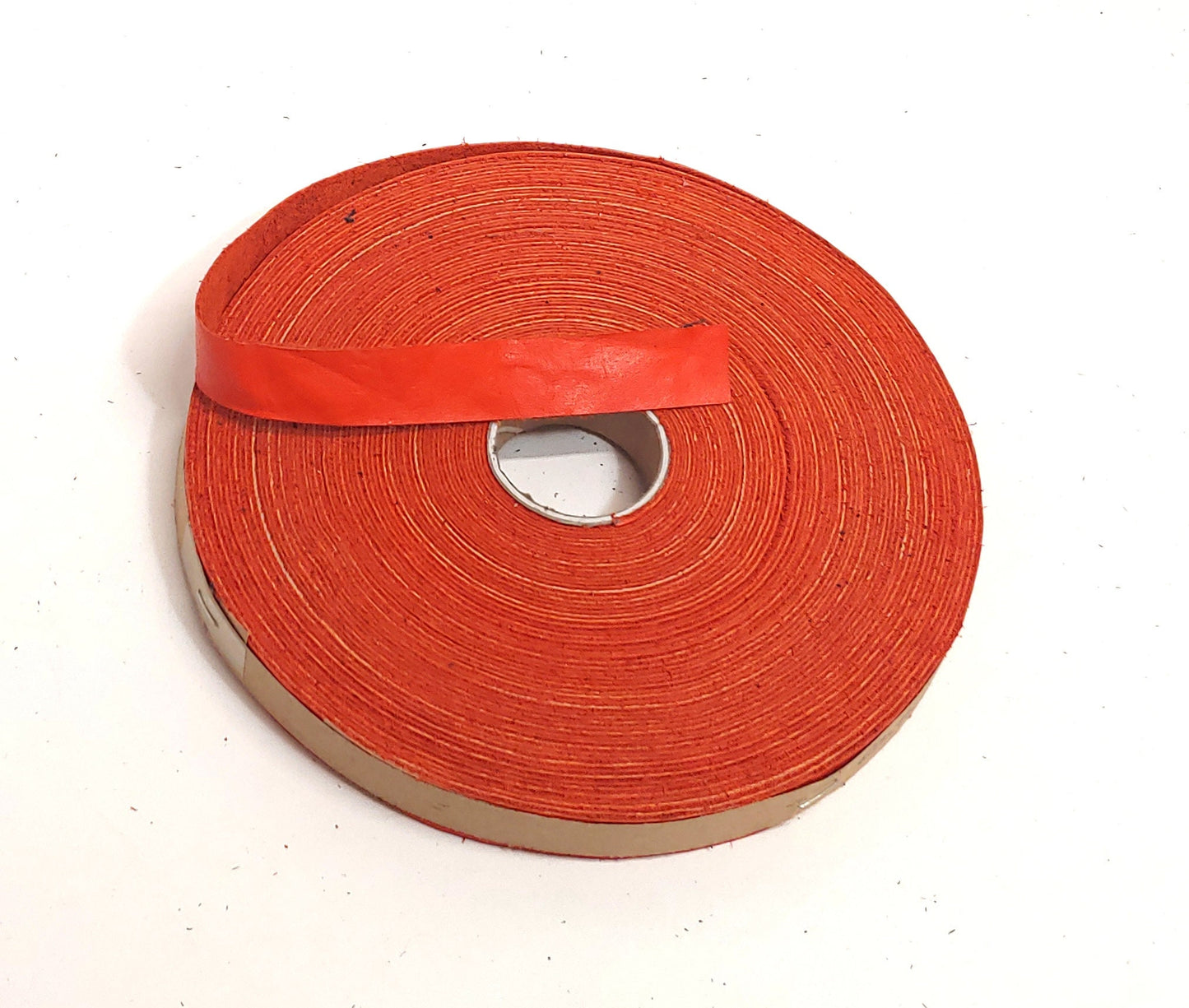 3/4" Flat, Cowhide Leather Binding in Tangerine (5 YDS) 0750NDB trim tape; edge binding; leather tape