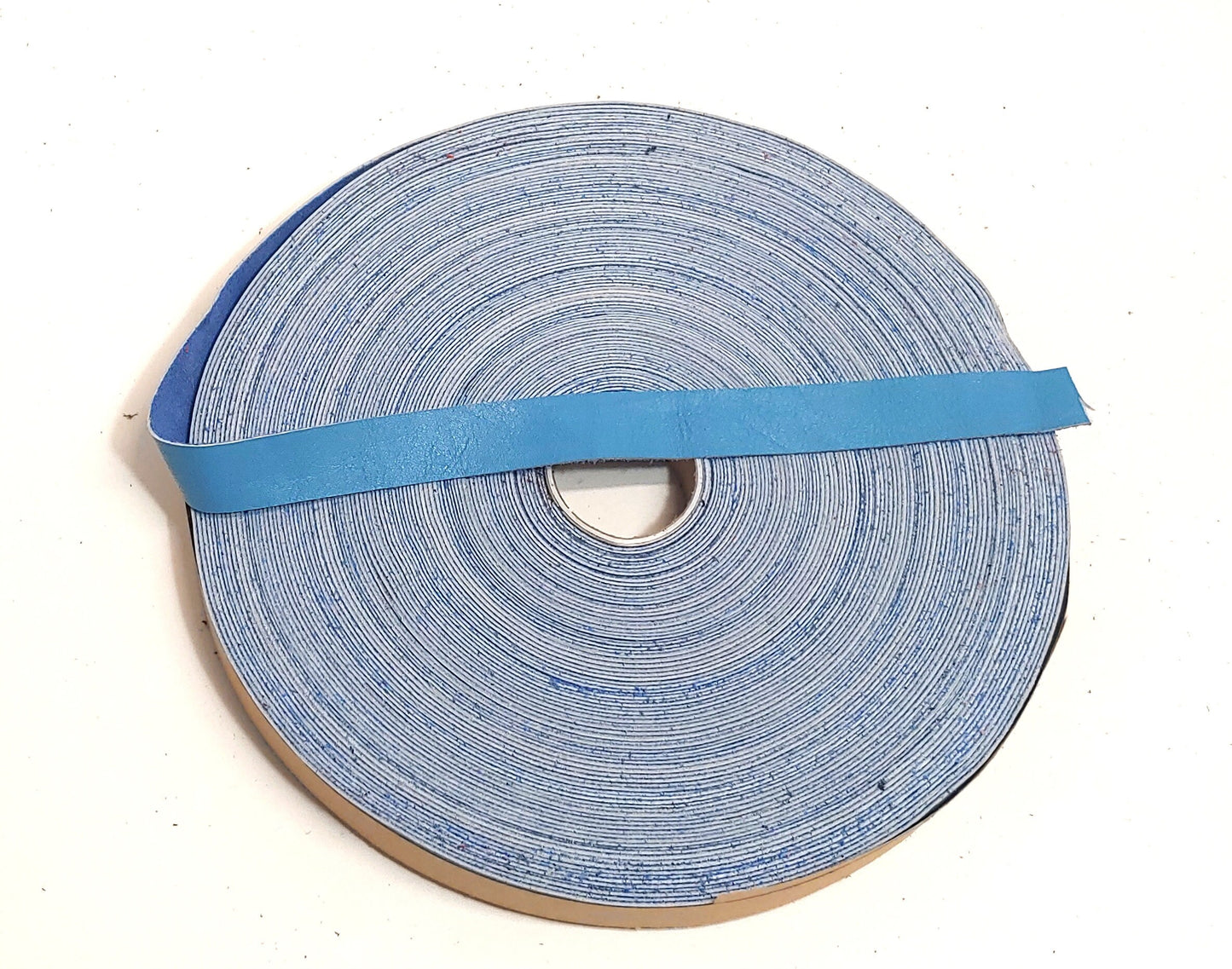 1" wide Flat Cowhide Leather Binding in Sky Blue (3 YDS) 1000NDB leather strips; straps; edge trim; edge binding; black leather;