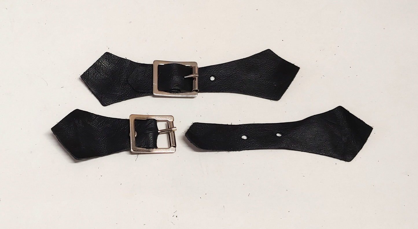 Black Leather Closure Set - jacket closure; purse closure; leather crafts SOFT AND SUPPLE