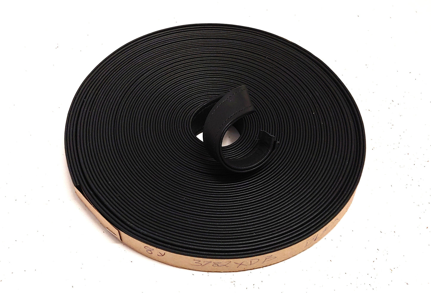 3/4" Double-Folded and Reinforced, Cowhide Leather Strap in Black Bresil Stitched Back to Back (1 YD) 3782XDB