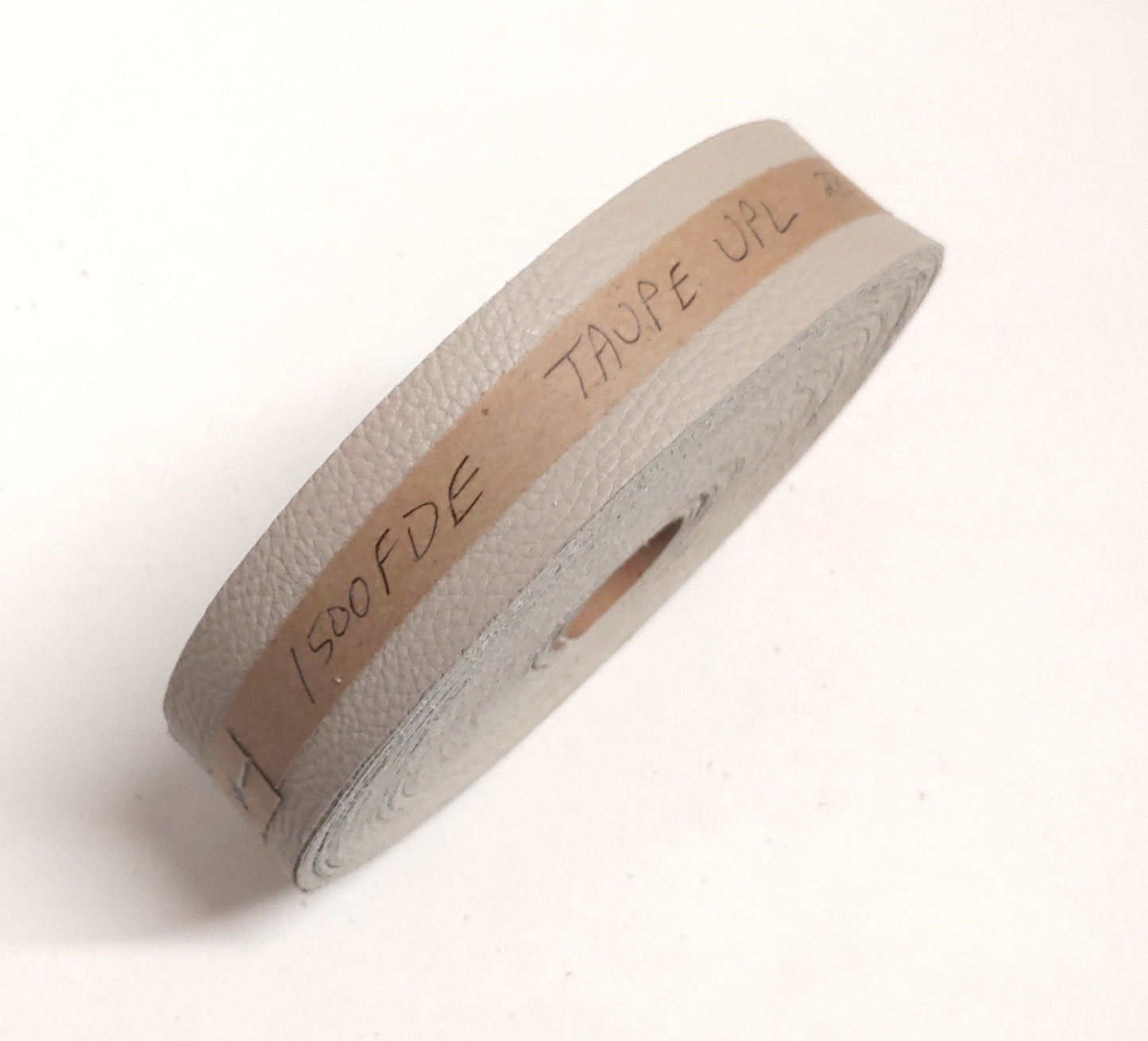 1-1/2" Flat, Cowhide Leather Edge Binding in Taupe UPL (2 YDS) 1500FDE