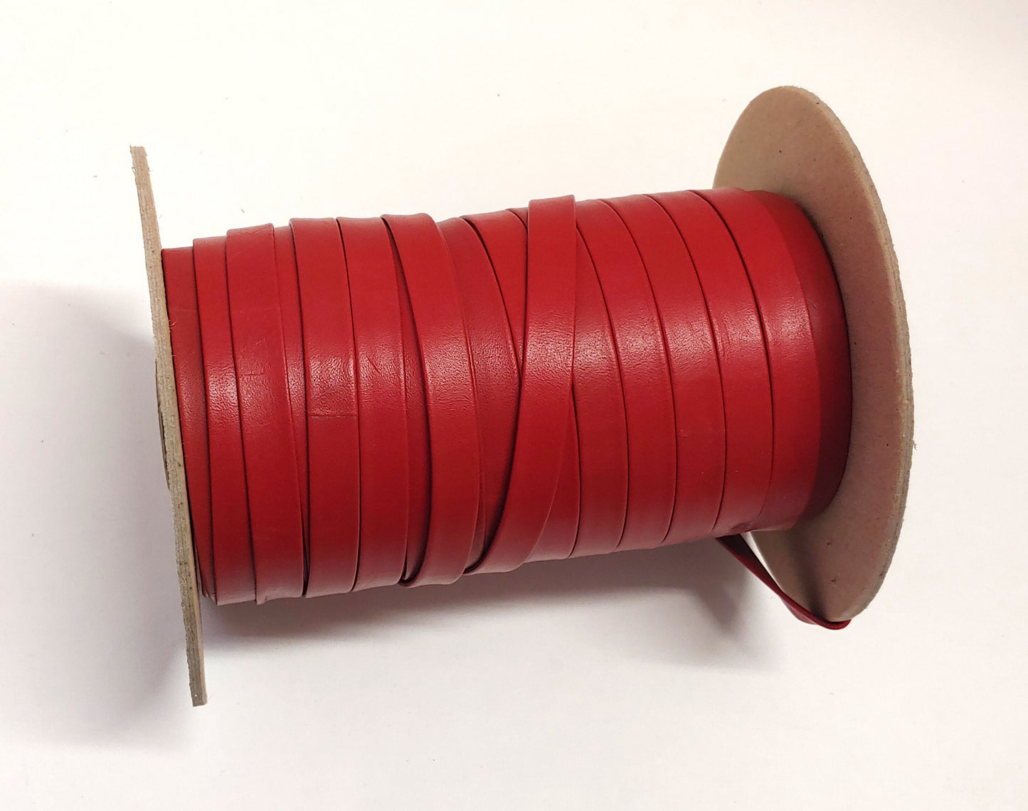 1/2" wide Cowhide Leather Stripping in Fire Red (3 yds) 3702XD9 Double-Folded, Reinforced