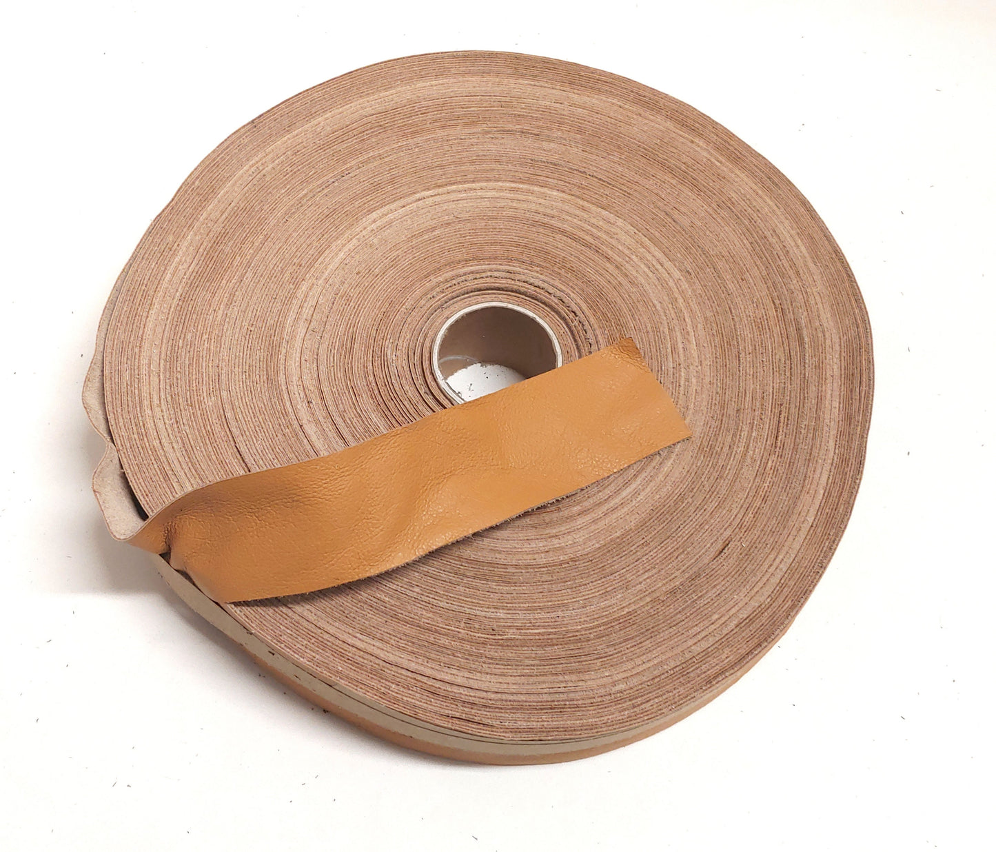 1-1/2" Flat, Cowhide Leather Edge Binding in Amber UPL (2 YDS) 1500FDE