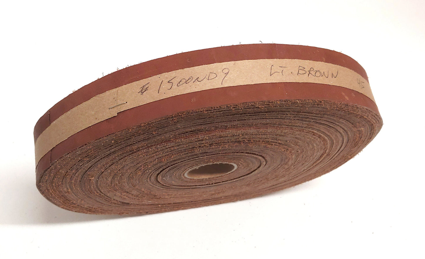 1-1/2" Flat Cowhide Binding in Light Brown (3 YDS) 1500ND9 trim tape; edge binding; leather tape