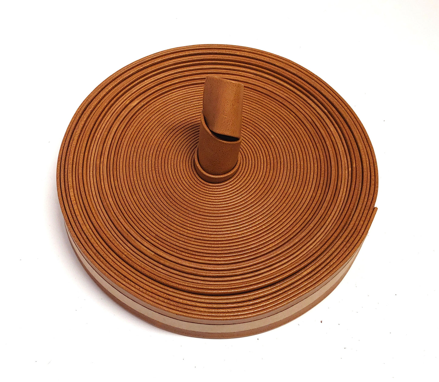 1.5" Double Folded, Reinforced, Cowhide Strap in Tan UPL - (1 YD) 1500RDE