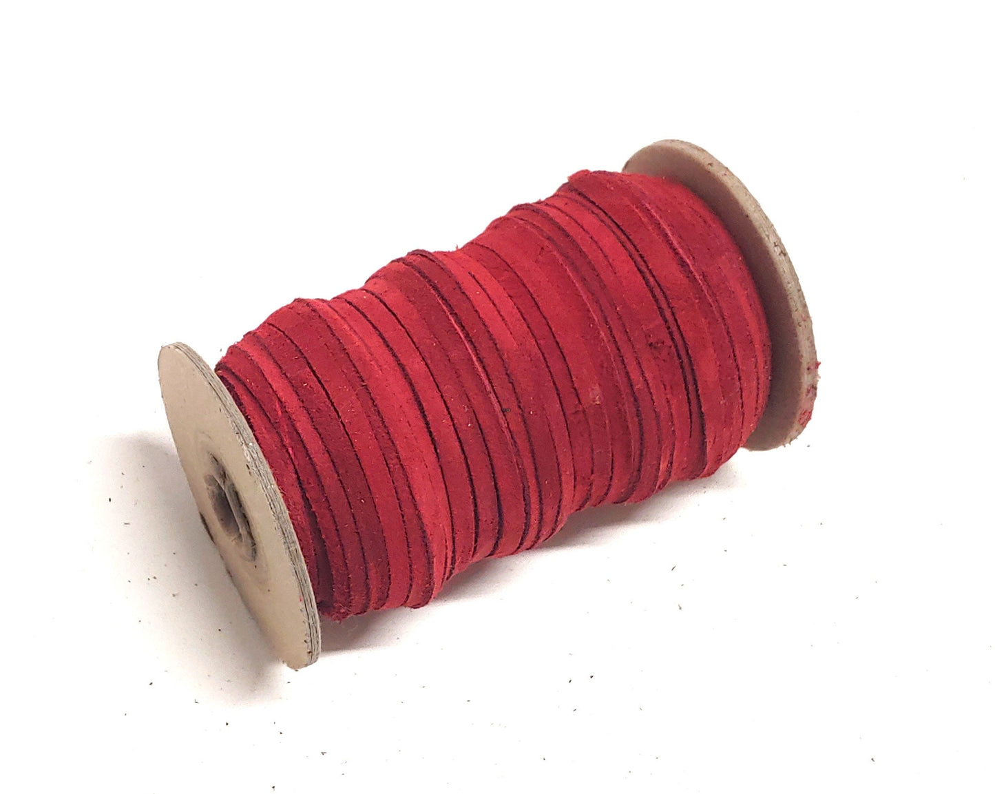 3/16" Flat Split Cow Suede Lacing in Red (10 yds) 0187ND4; leather jewelry cord; leather lacing; dream catchers; leather crafts