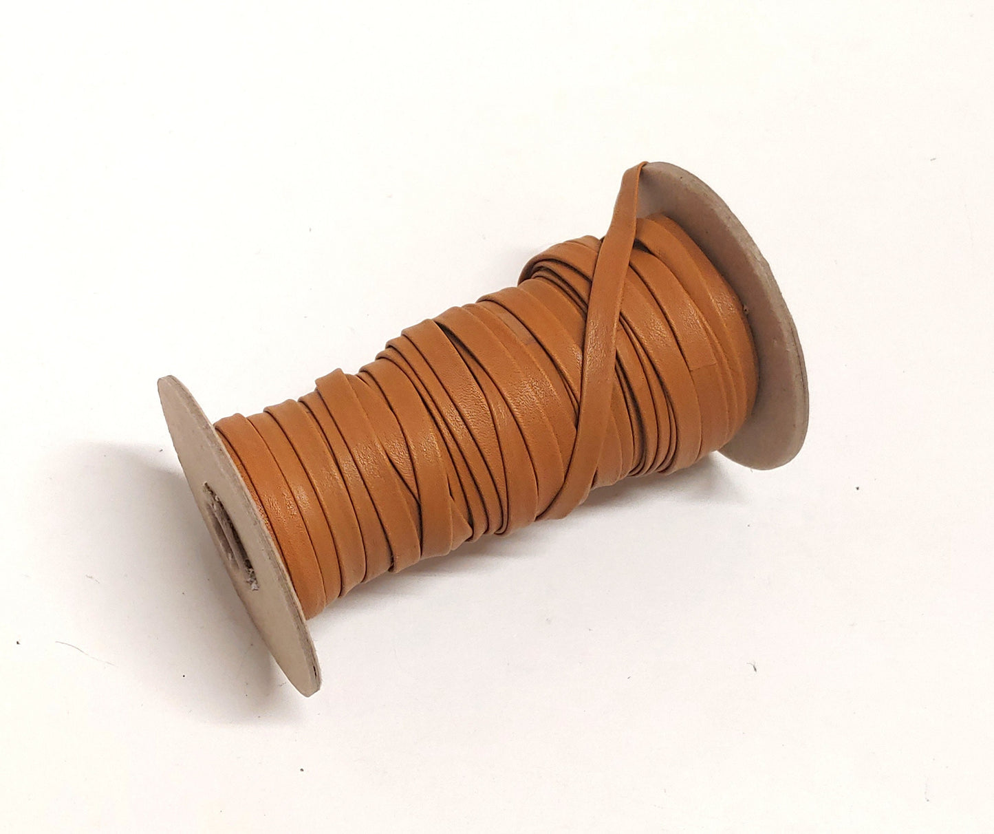 1/4" wide Cowhide Leather Lacing in Ochre (5 yds) 0250BD9 Double-Folded - Tan Yellow Brown