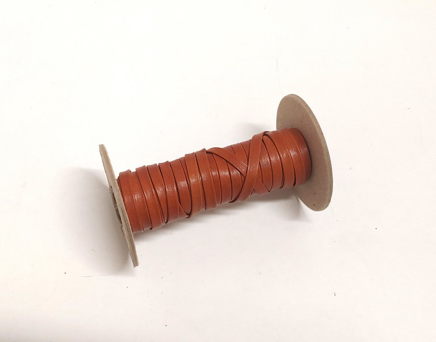 1/4" wide Cowhide Leather Lacing in Alloy Orange (9 yds) 0250BD9 Double-Folded - Brown