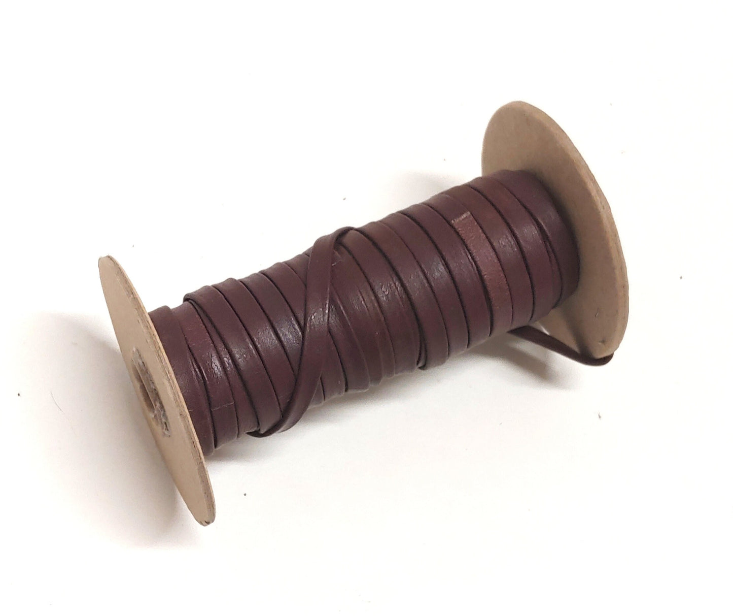 1/4" wide Cowhide Leather Lacing in Wine (5 yds) 0250BD9 Double-Folded - Red Burgundy