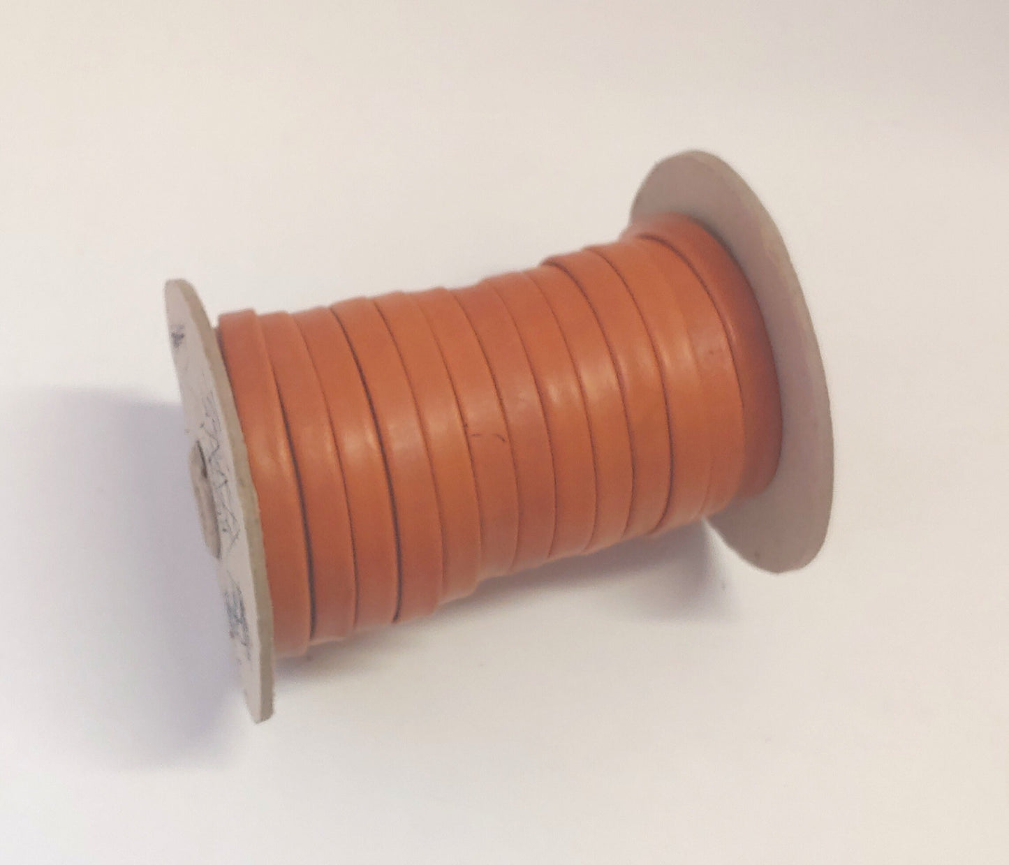 3/8" wide Cowhide Leather Strap in Tangerine (3 YDS) 3701XDB Double-folded and Reinforced