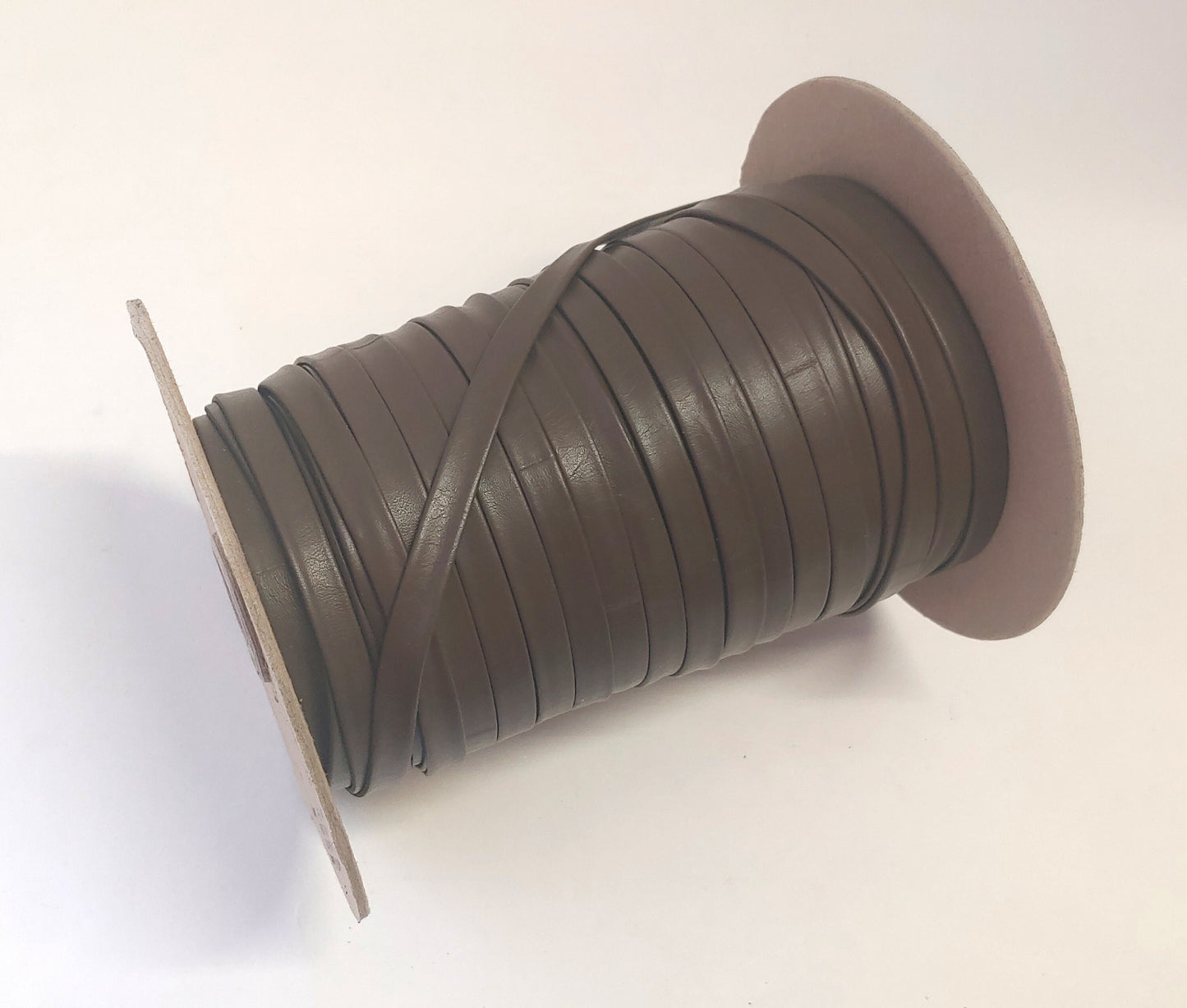 3/8" wide Cowhide Leather Stripping in Khaki (3 yds) 3701XD9 Double-Folded, Reinforced