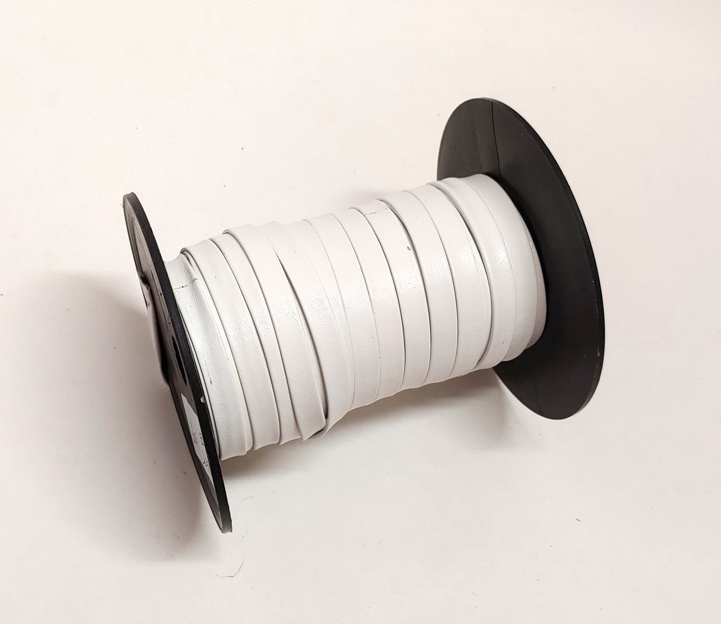 3/8" wide Cowhide Leather Strip Double-folded in White (3 yds) 0375BD9