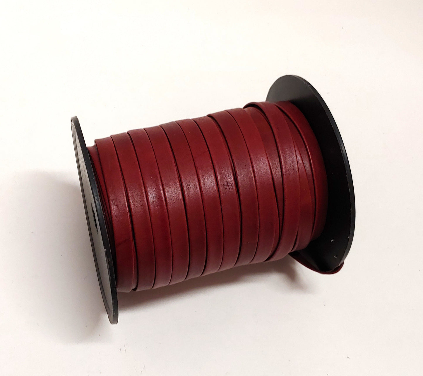 Genuine Cowhide Stripping 3/8" Double Folded Leather in Cherry Red (5 yds) 0375BDE