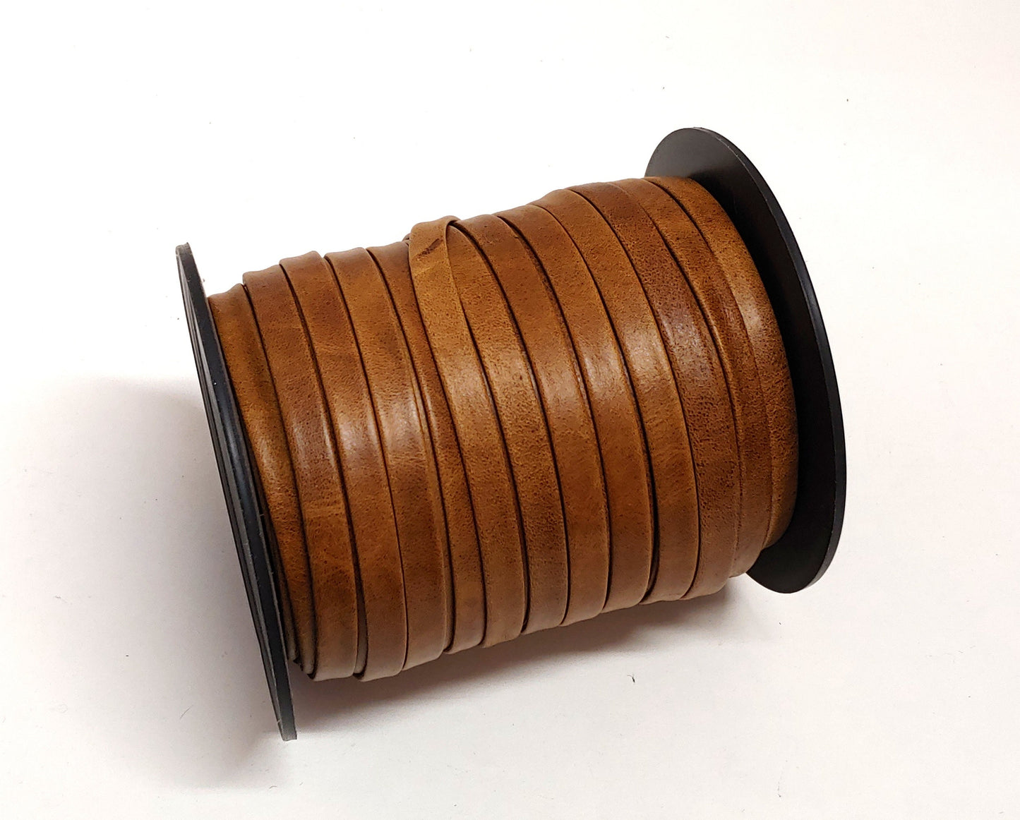 Genuine Cowhide Stripping 3/8" Double Folded Leather in Cognac (5 yds) 0375BDE