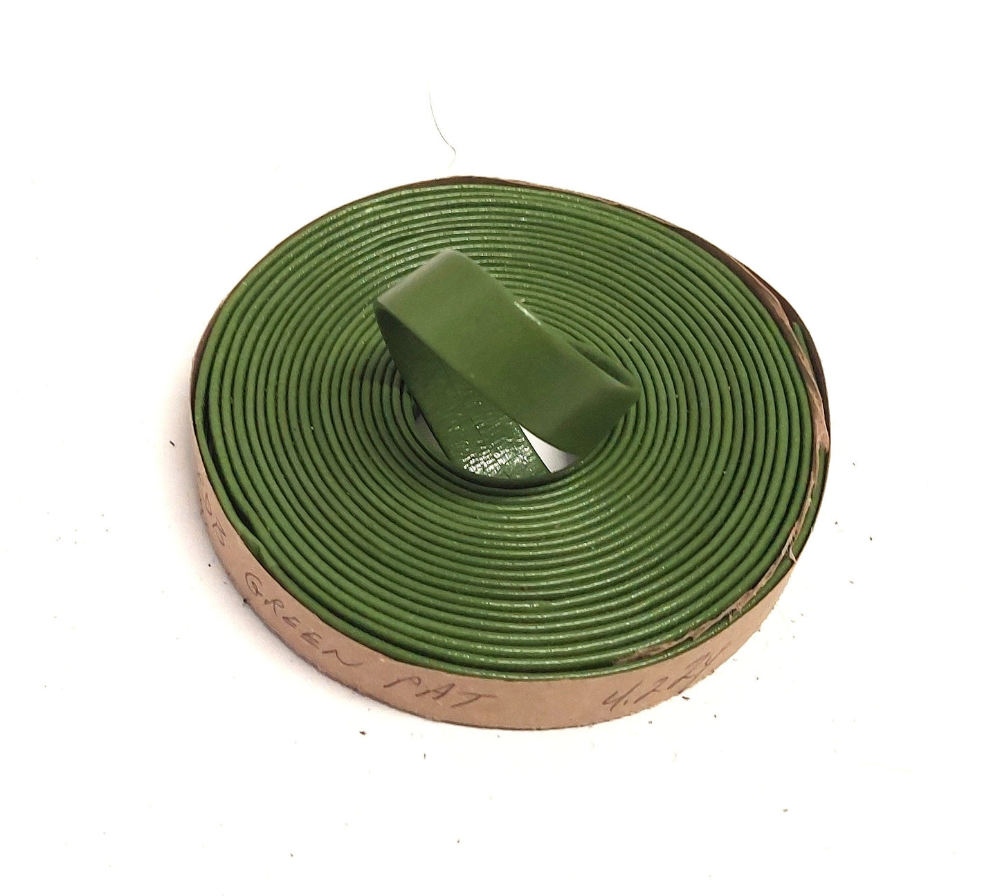 3/8" wide Cowhide Leather Strap in Shiny Green Patent (4.22 YDS) 3701XDB Double-folded and Reinforced