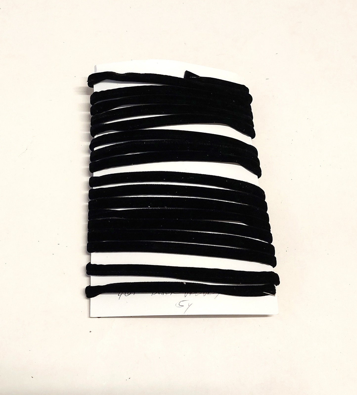 1/4" Stitched & Reinforced Black Velvet Fabric Cord