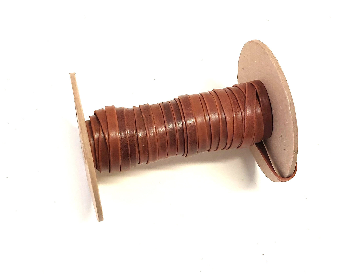 1/4" wide Cowhide Leather Lacing in Rust Brown Marble (5 yds) 0250BCB Double-Folded