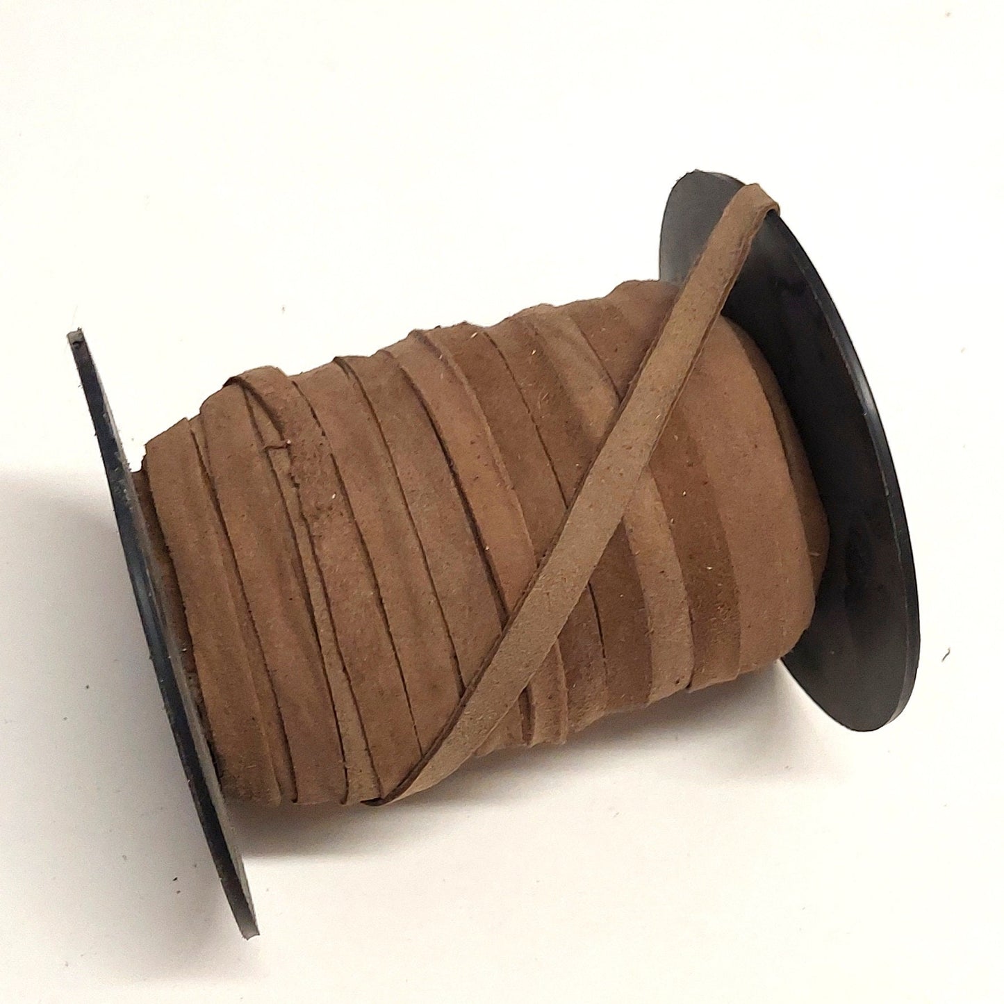 Genuine Lamb Suede 3/8" Flat Lace Binding in Moka (5 yds) 0375NLA trim tape; edge binding; leather tape;