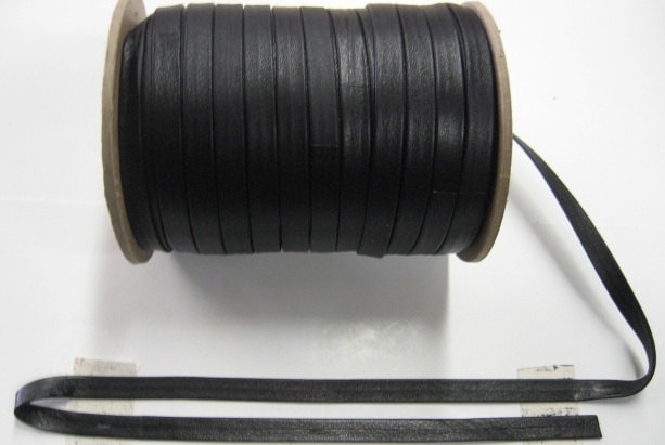 1/4" wide Garment Cowhide Leather Lacing in Graphite (5 yds) 0250BD8 very dark grey/gray - almost black Double-folded