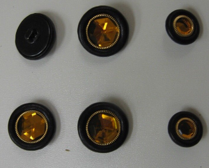Leather Covered Buttons (Hopper Backs & Jewel Center)