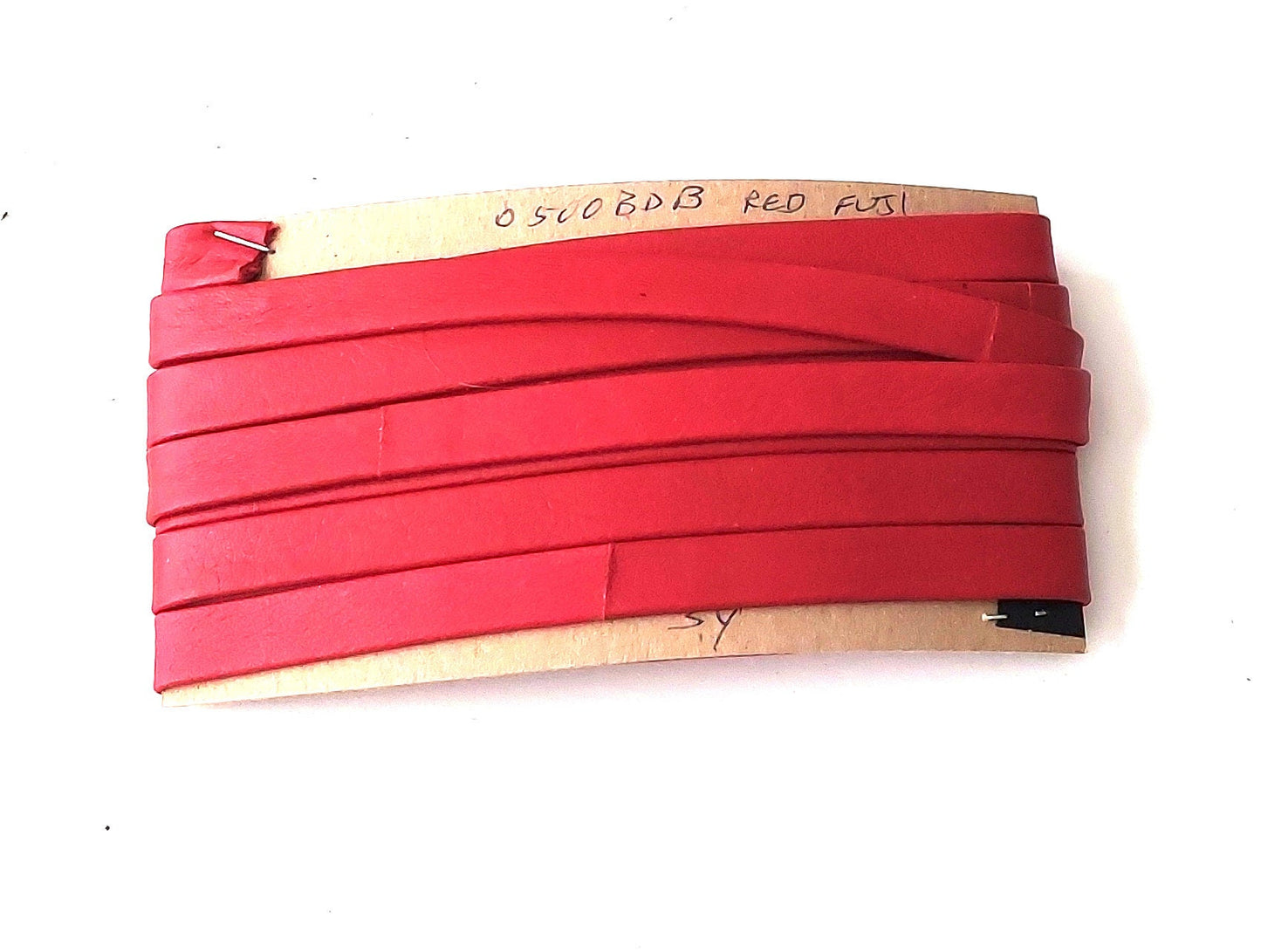 1/2" Cowhide Leather Stripping in Red Fuji (3 yds) 0500BDB Double-folded