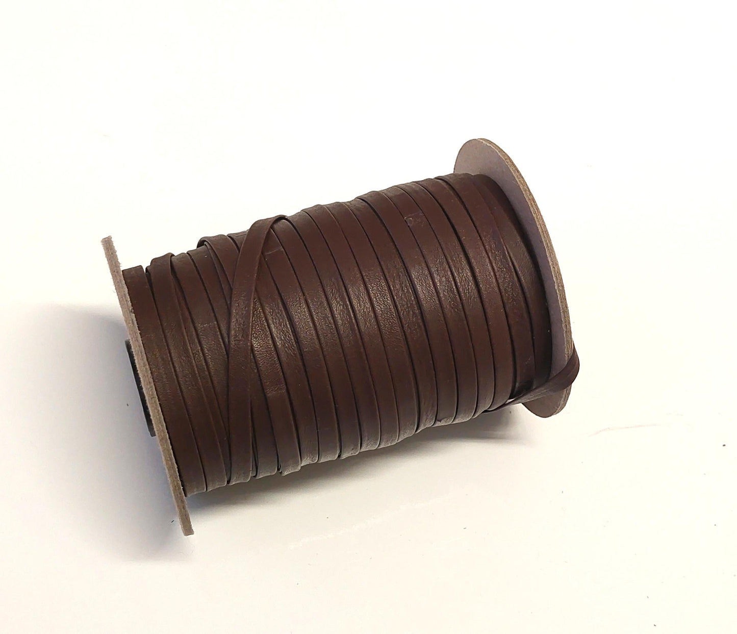 1/4" wide Cowhide Leather Lacing in chocolate (5 yds) 0250BDB Double-folded