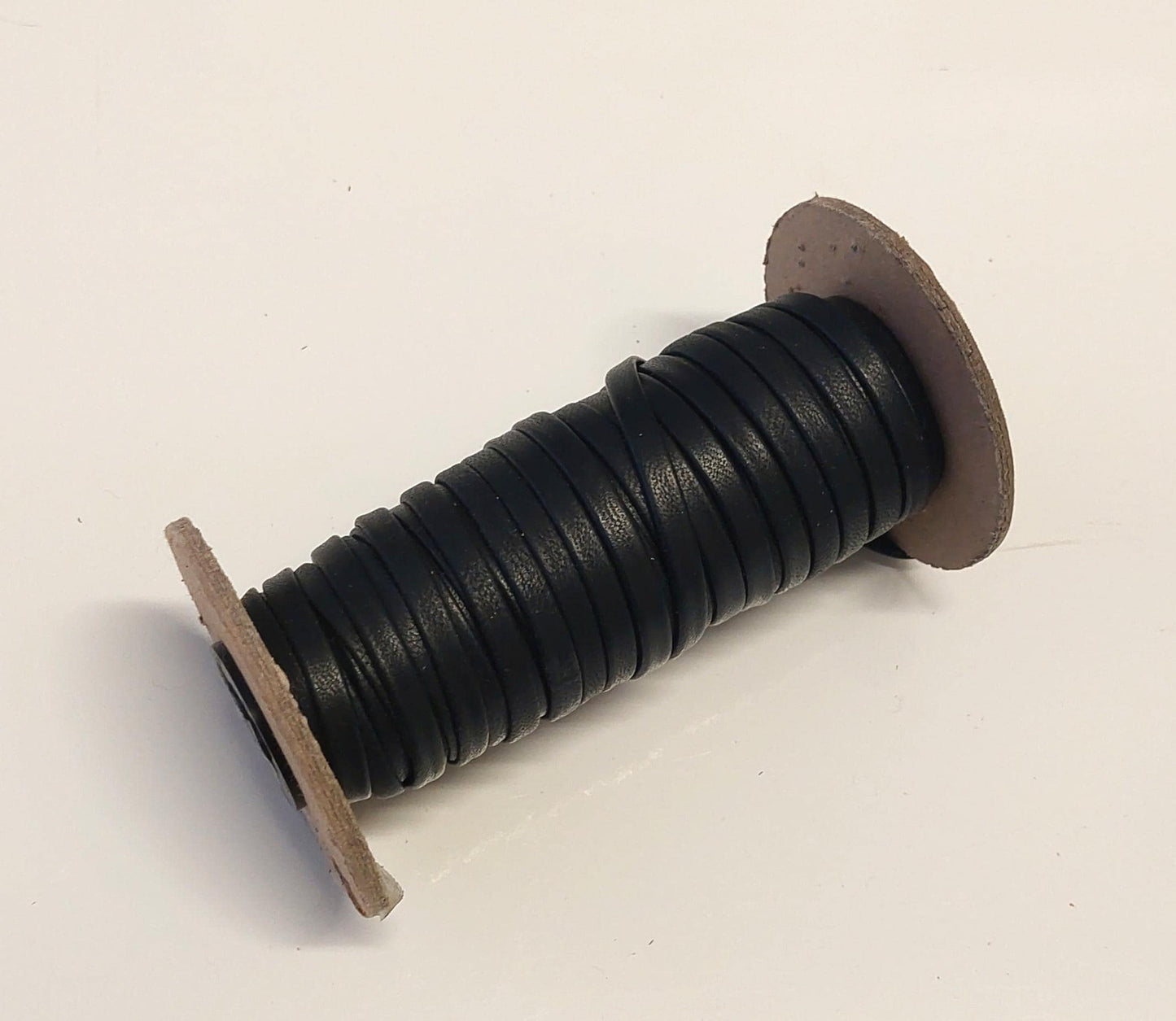 1/4" wide Lambskin Leather Lacing in Navy 0250BLA (5 yds) Double Folded