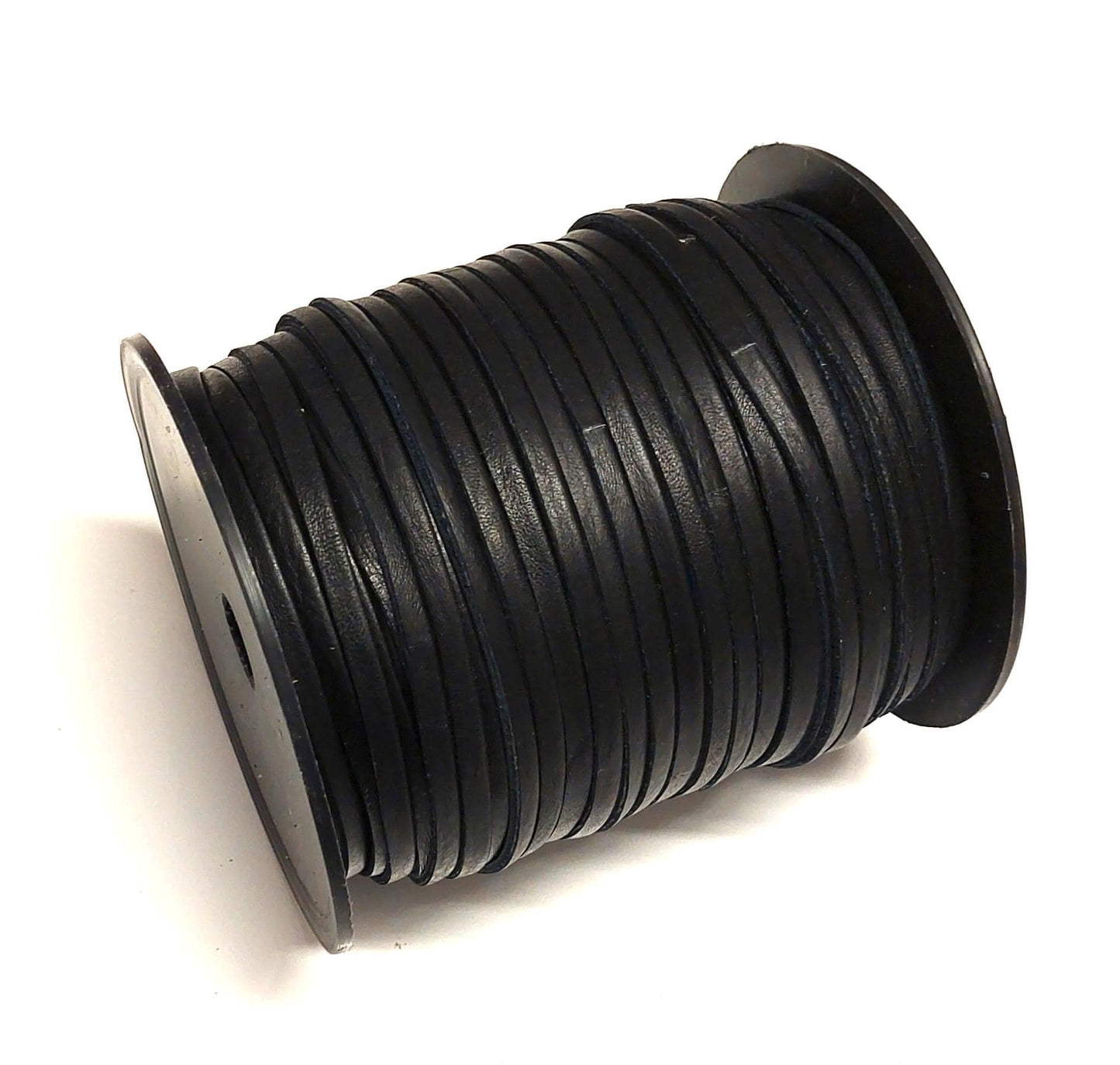 7/32" Folded Cowhide Leather Lacing in Black Fuji (5yds) 0218DDB