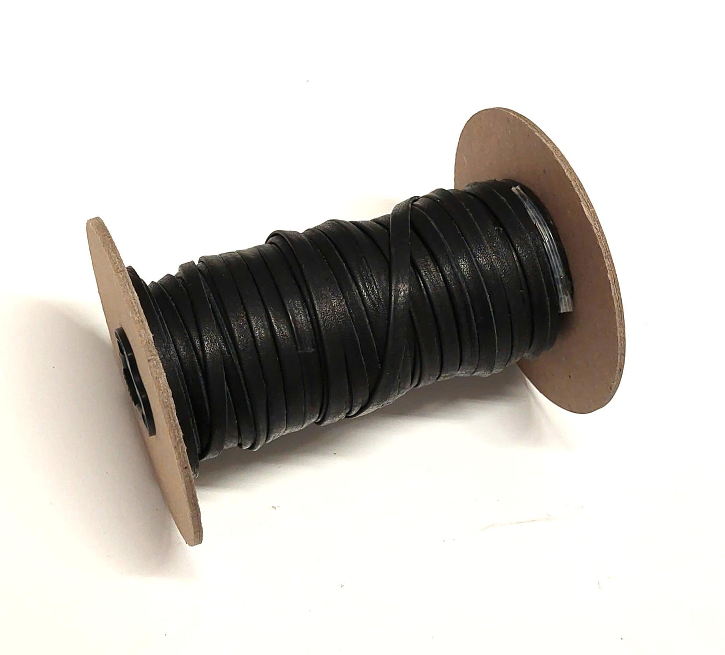 7/32" Folded Cowhide Leather Lacing in Black Deertan (5yds) 0218DDB