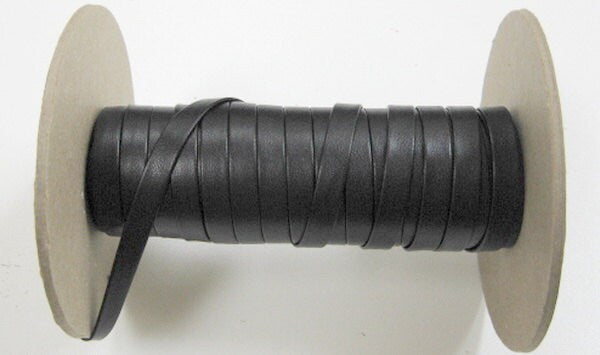 5/16" Double-folded Leatherette Trim in CTD Nappa Black (5 yds) 0312BUCTD
