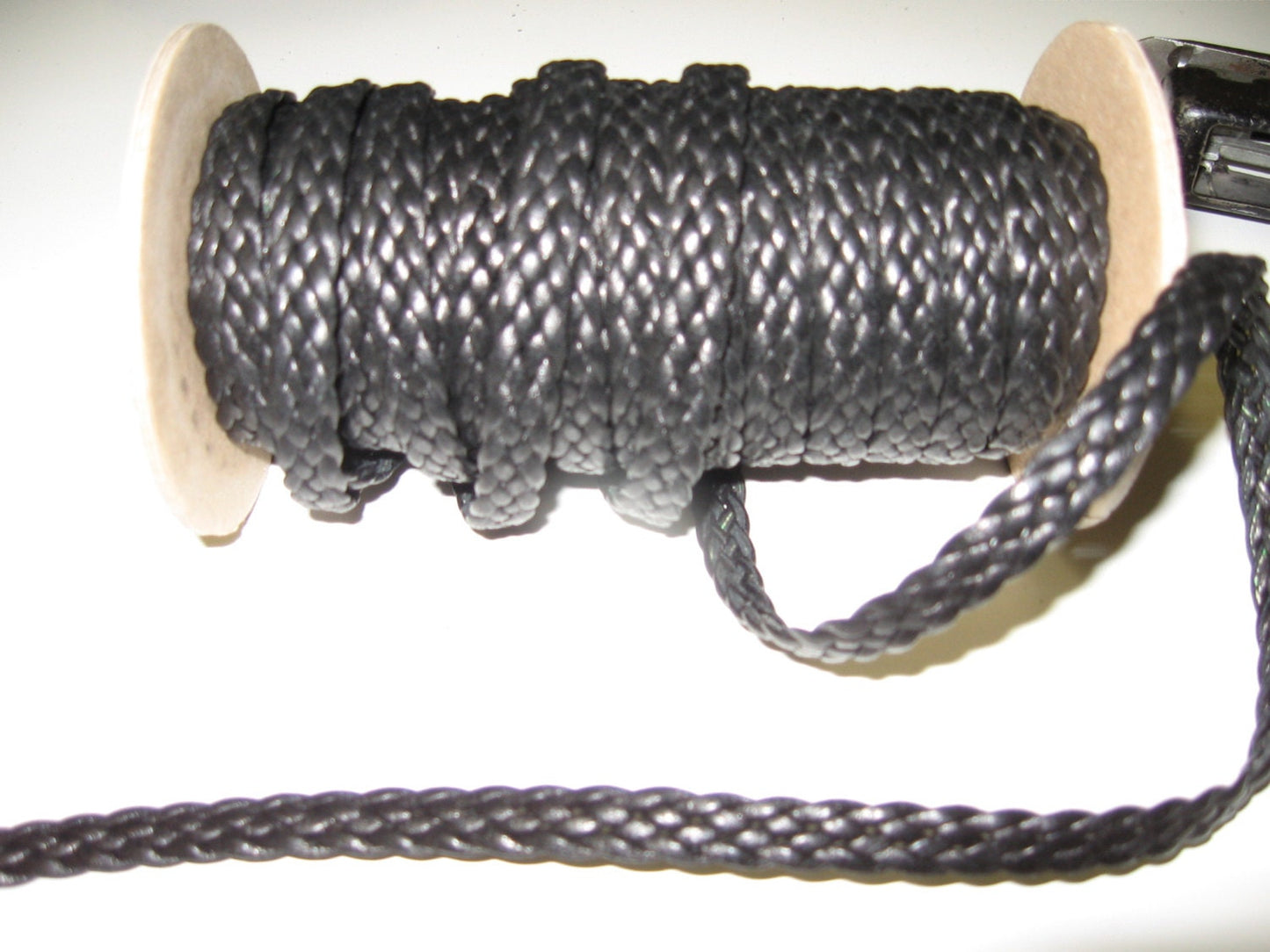 Genuine Lambskin 5-Strand, Leather Braid 3/32" in Black (1 YD) SM0093RL005