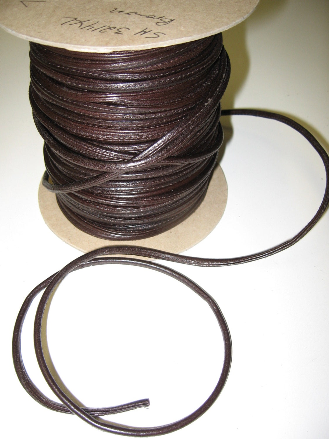 Lamb Leather Round Cord Lacing 5/32" in Dark Brown (5 yds) SM3214XL