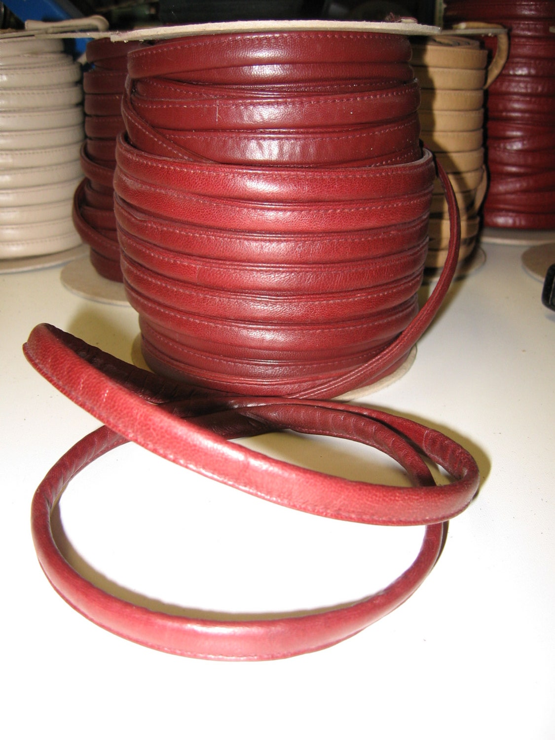 Genuine Lambskin Soft Round Cord 3/8" in Bordo (3 yds) SM3216XL