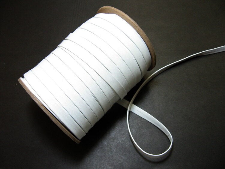 3/8" Cowhide Leather Stripping Double-folded in White lamb touch (5 YDS) 0375BDB