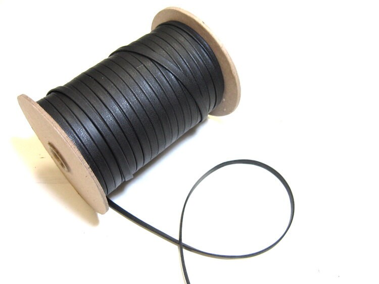 1/4" Cowhide Leather Lacing in Black Climax (5 yds) 0250BD9 Double-folded