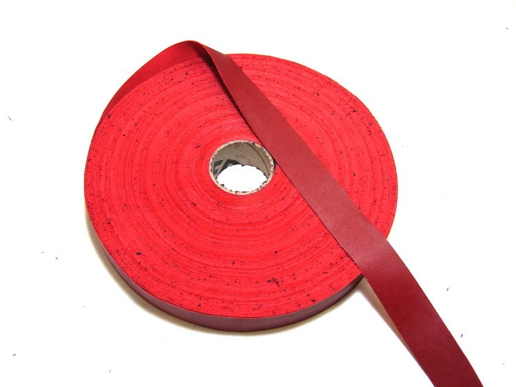 1" Flat Cowhide Leather Binding in Deep Red climax (5 yds) 1000ND9 trim tape; edge binding; leather tape