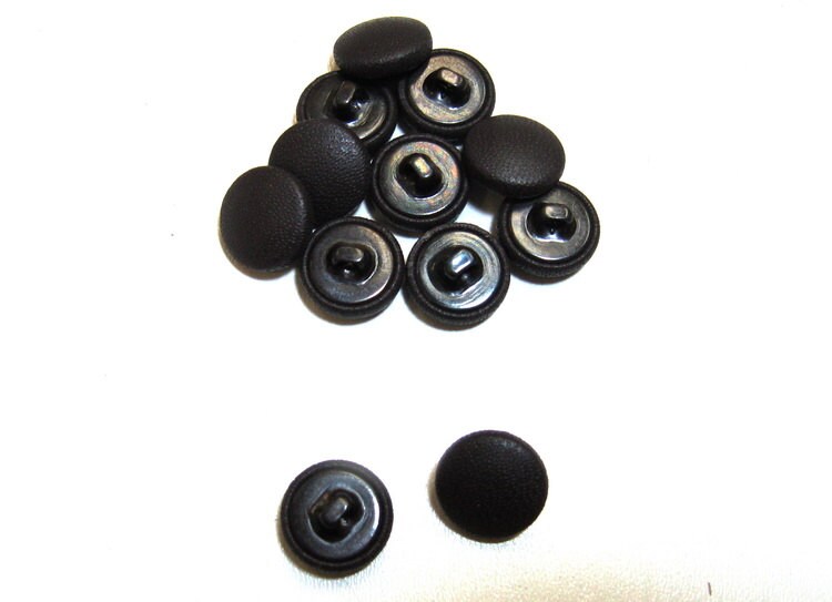 24 Line Cowhide Covered Hopper Back Buttons in Chocolate Brown 12pc.