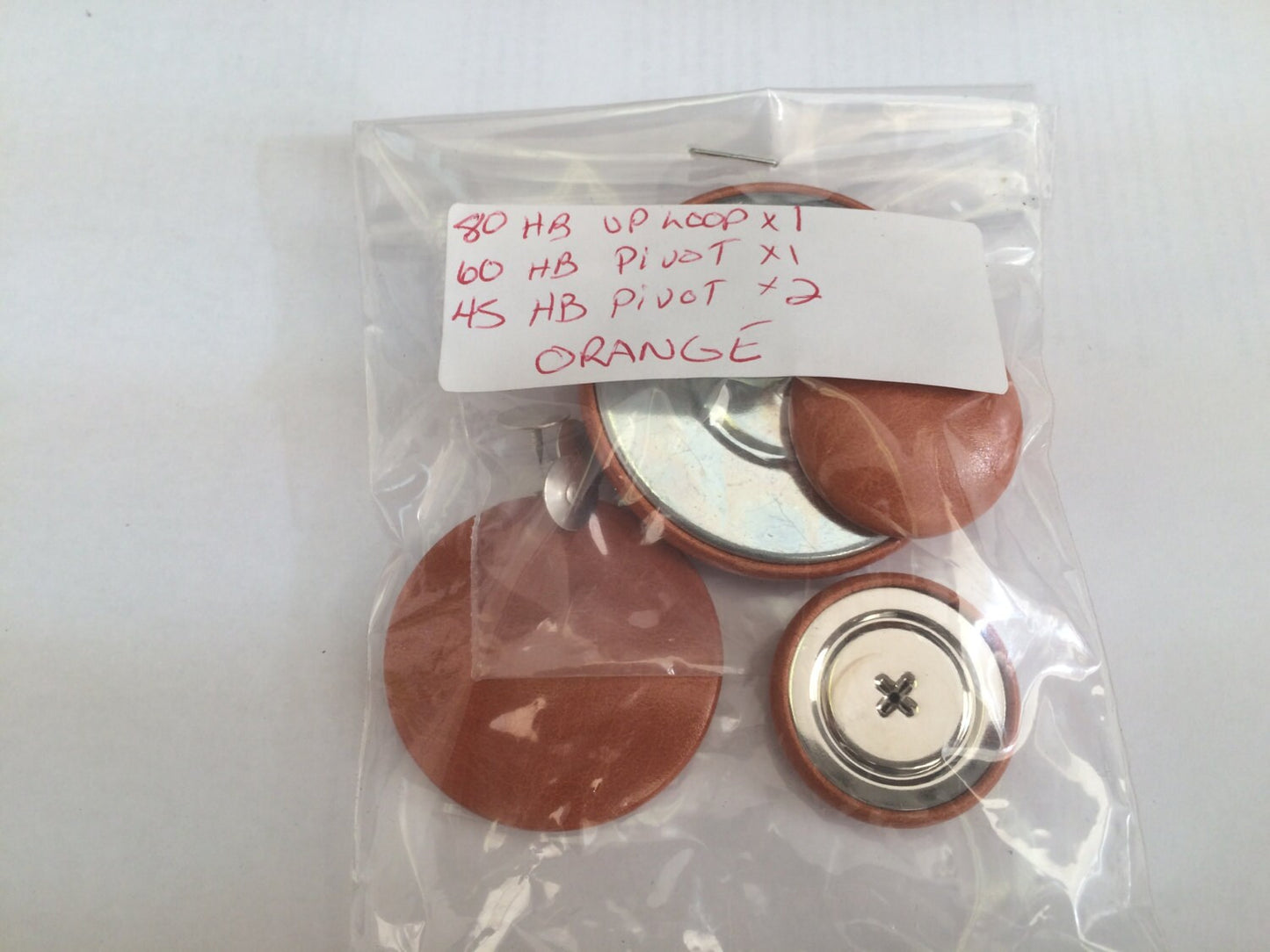 Orange Leather Covered Buttons