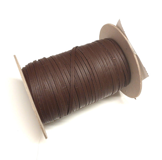 7/32" Side Folded Leather Lacing in Chocolate (5 YDS) 0218DCB