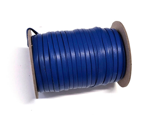 1/4" wide Lambskin Leather Lacing in Cobalt Blue 0250BLA (5 yds) Double Folded